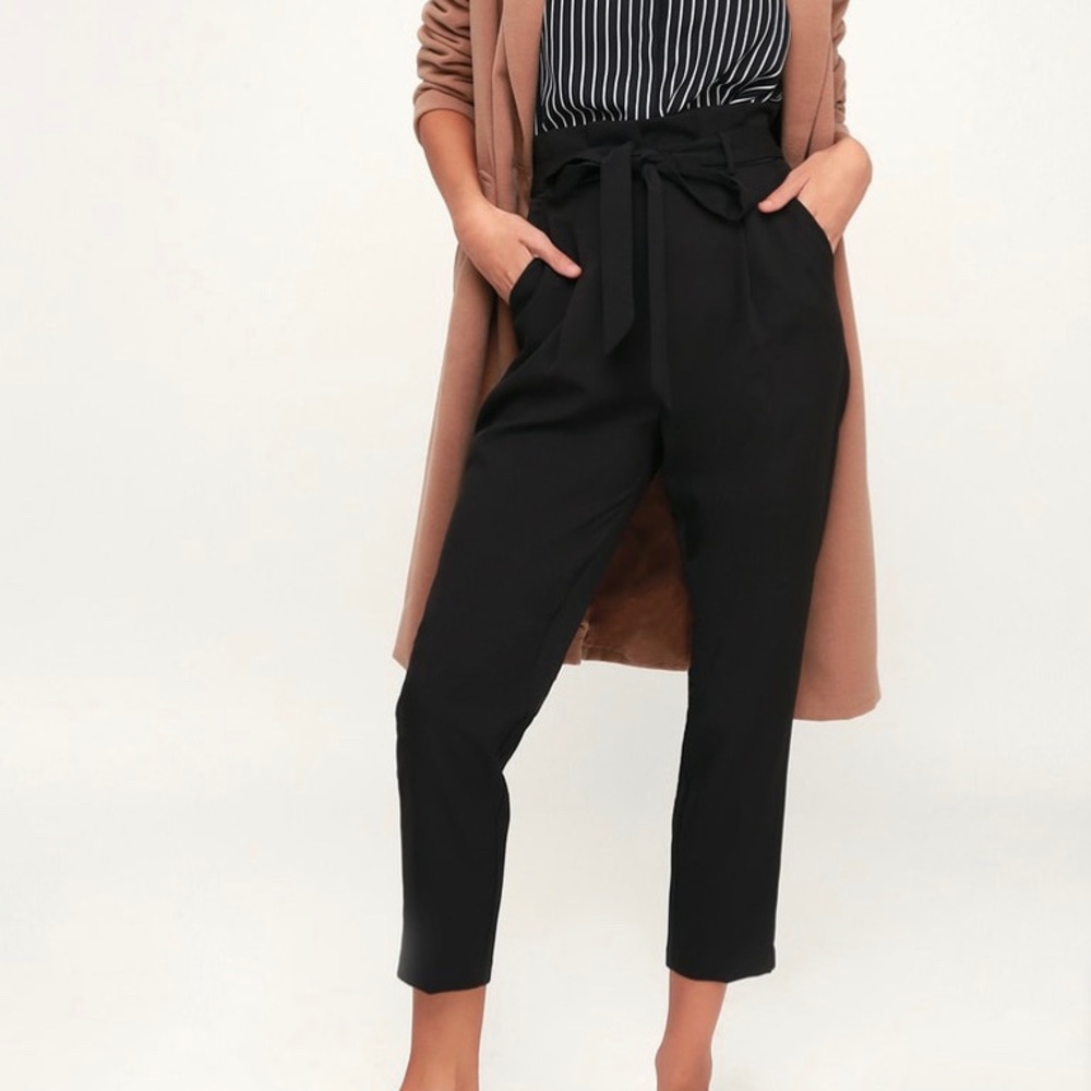 Zara High waisted satin crop pants